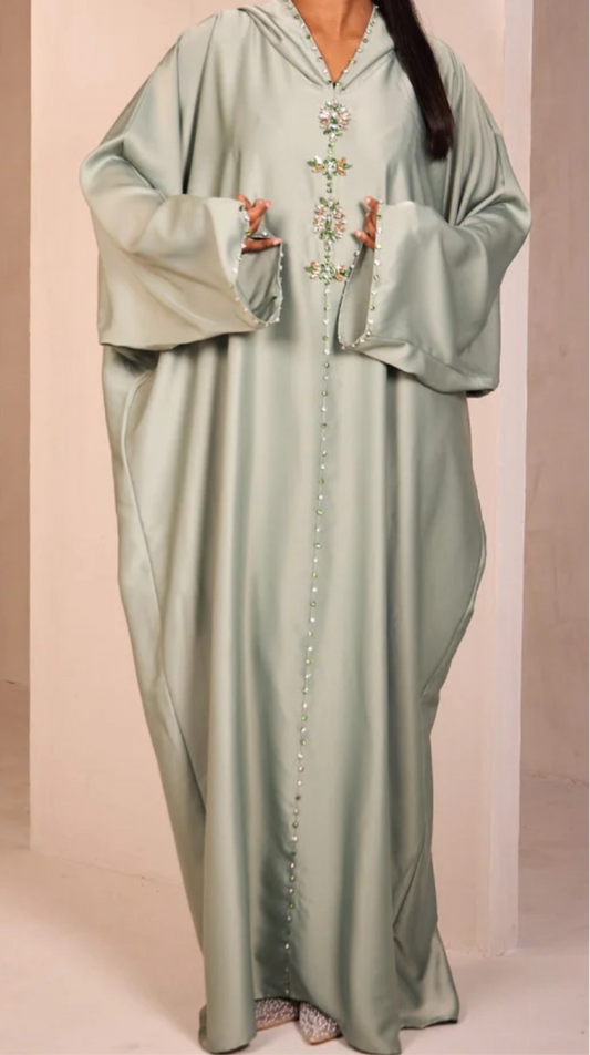 ABAYA CAPUCHE VERT EAU